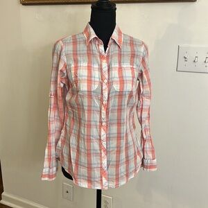 Columbia PFG Women's Plaid Long Sleeve 100% Cotton Button Down Shirt, Sz. S.